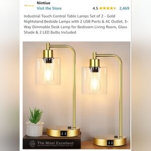Gold Nightstand Lamps